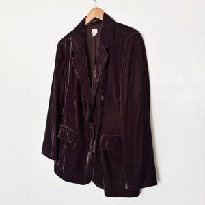 A New Day Brown Academia Velvet Blazer